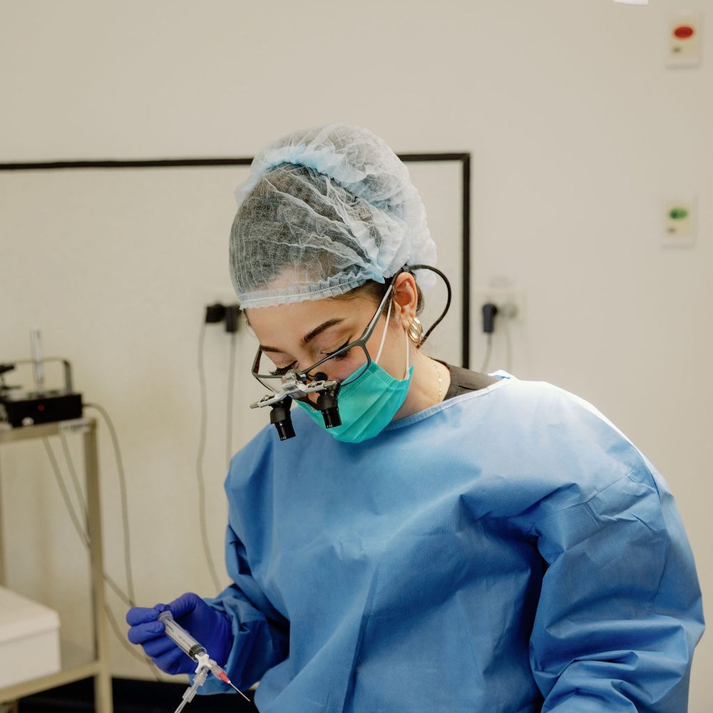 Clinical team preparing for a FUE hair transplant procedure