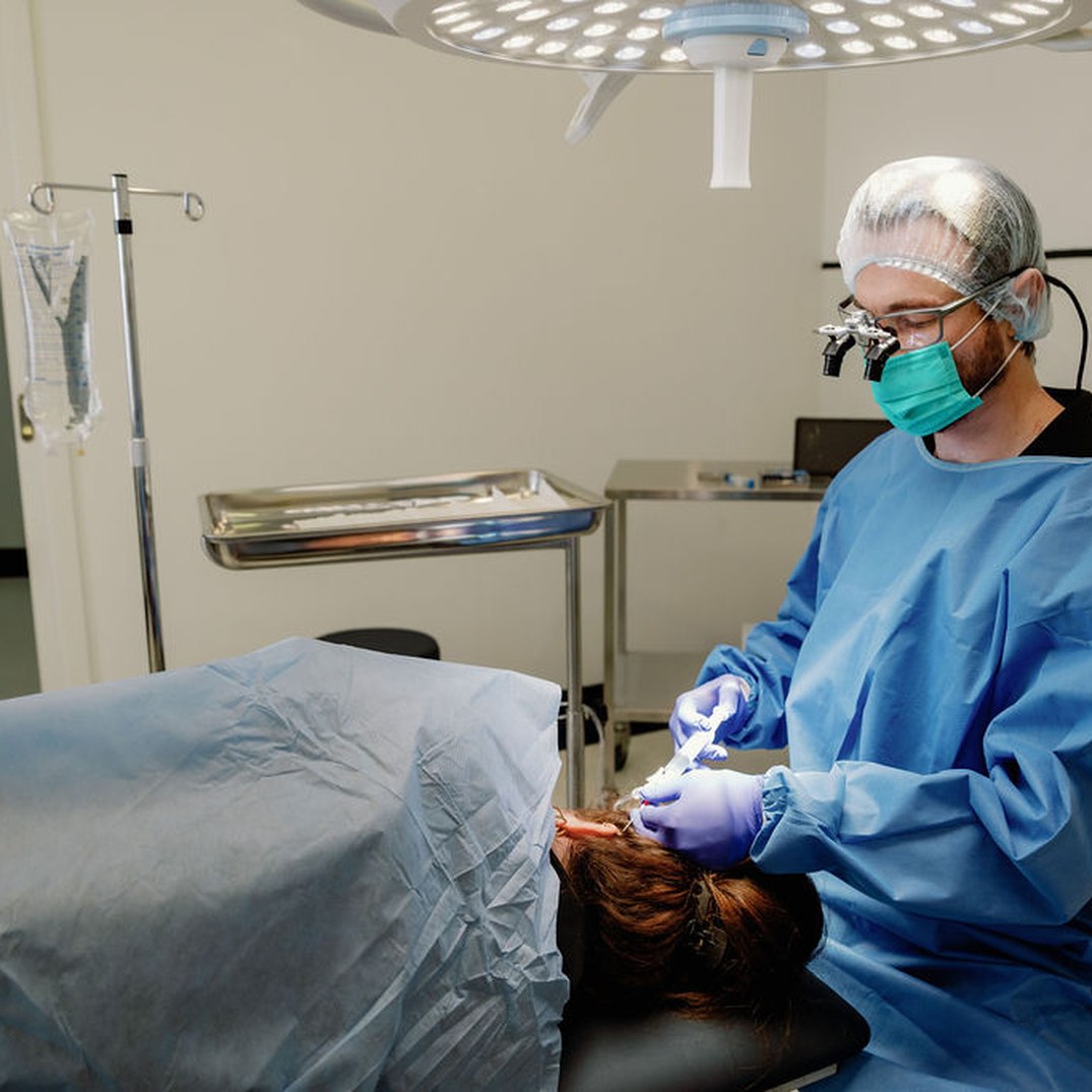 Close-up during a hair transplant procedure at Gold Coast Hair Transplant
