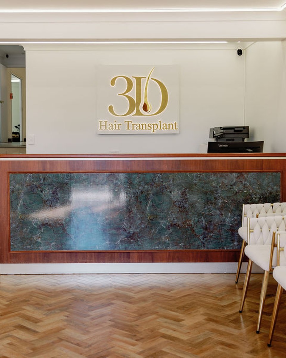 Reception area inside Gold Coast Hair Transplant clinic